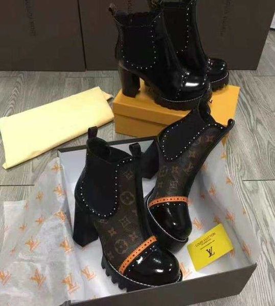 

martin boots designer women flamingos love arrow medal 100% real leather coarse desert boot us5-11 winter leather luxury woman shoes, Black