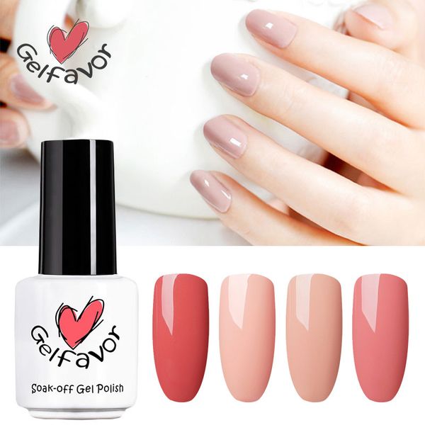 

gelfavor 7ml pure color 2501-2562 nail gel varnish base coat needed soak off uv nail lacquer semi permanent primer