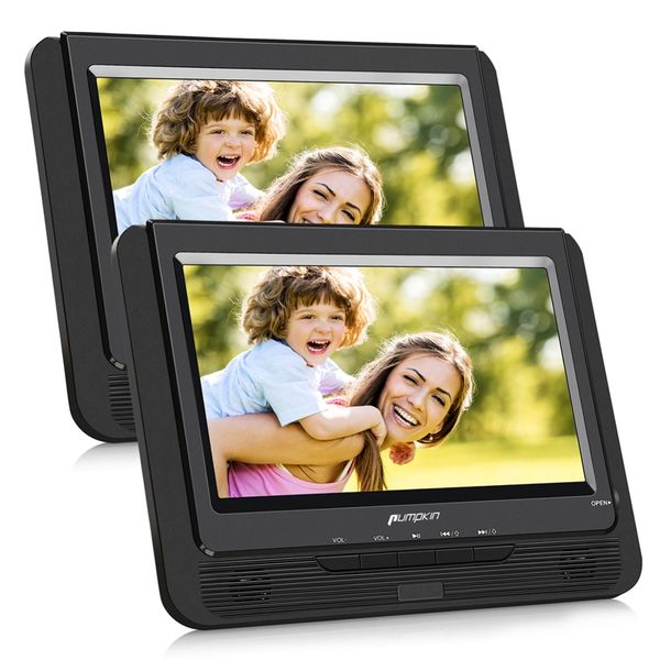 

pumpkin 9''car headrest dual screen portable dvd player car monitor 800*480 tft lcd screen dvd video player support usb/sd/mmc