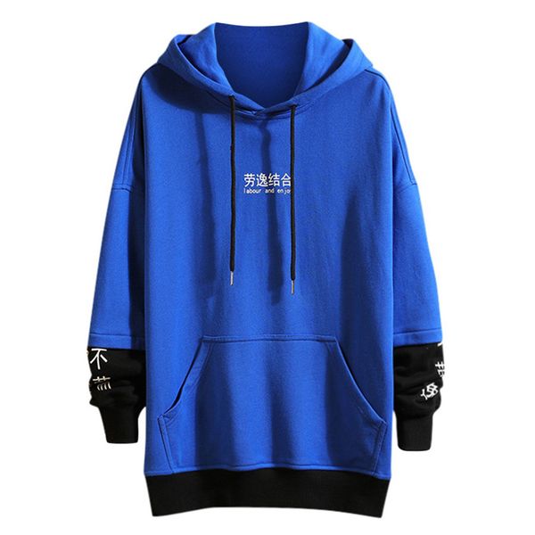 

hoodie sweatshirt men cotton 2019 men's autumn winter patchwork new men hoodies sweatshirts print, Black
