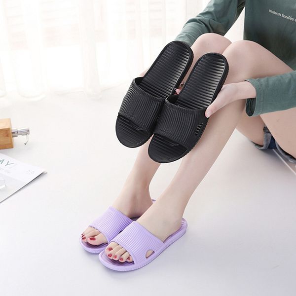 

summer slipper for flat sandals simple color slipper women for indoor outdoor slippers bathroom tux88, Black