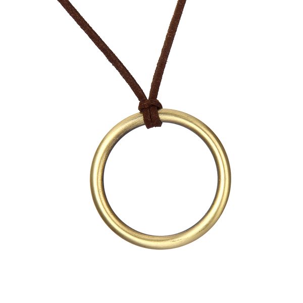 

vintage style alloy large ring pendant adjustable velvet cord necklace chain, Silver