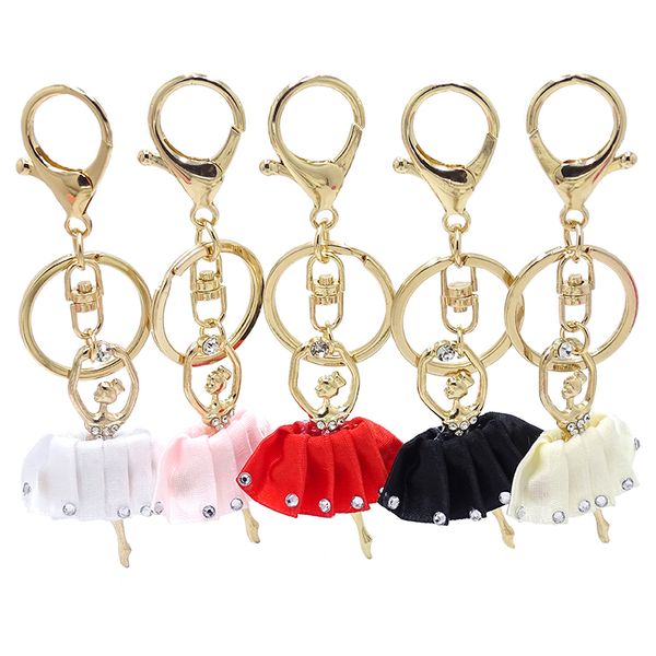 

xdpqq pendant cute doll key chain ballet girl shape car key ring supermarket gift men and women pendant wholesale price, Silver