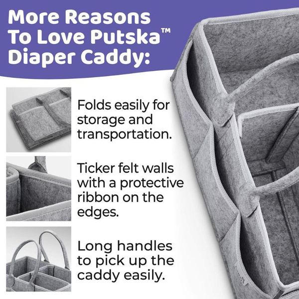

baby diaper organizer portable holder bag for changing table and car, nursery p31b