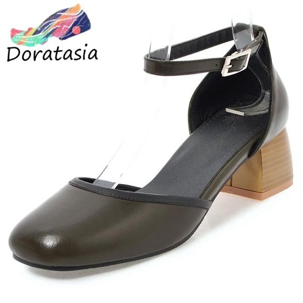 

doratasia площади девочка toe высокие каблуки лодыжки ремень сандалии весна сандалии женщин свадьба платье обувь женщина, Black