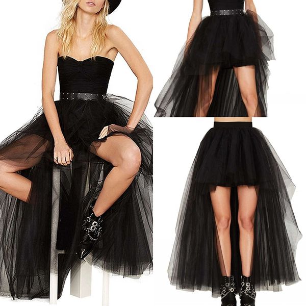 

2020 new in stock high low 3 layers tulle skirt short front long back skirts womens summer autumn tutu skirts cpa8052631, White