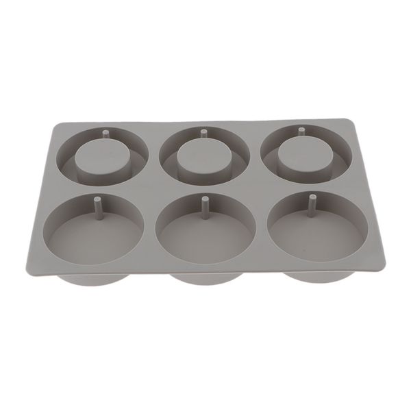 

6 cavity round silicone mold for handmade soap jelly pudding cake baking tools biscuit cookie molds