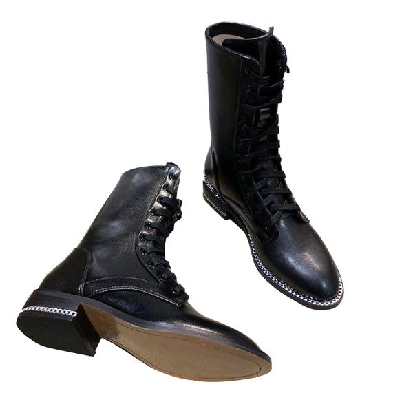 

new autumn and winter explosions fashionable women shoes lace up platform black boots original packaging factory direct