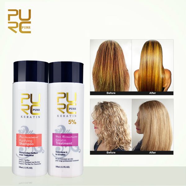 

purc straightening hair repair and straighten damage hair products brazilian keratin treatment + purifying shampoo pure 11.11