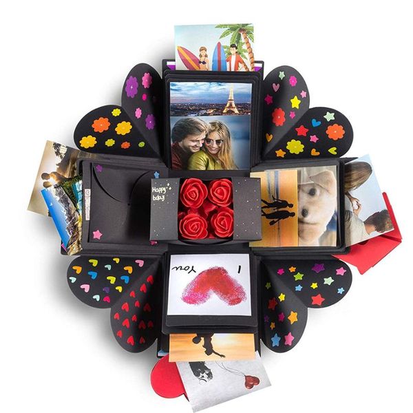 

square diy surprise love explosion box gift explosion for anniversary scrapbook diy p birthday valentine's day gift