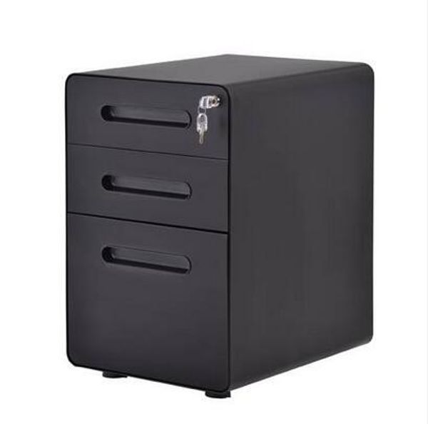 

black metal rolling a4 office file cabinet 3 sliding drawers lock keys