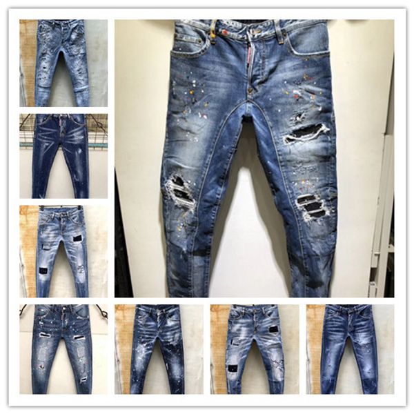 

19ss style diesel famous brand men's washed design casual plaidslim summer light weight denim stretch denim skinny jeans size 44-54, Blue