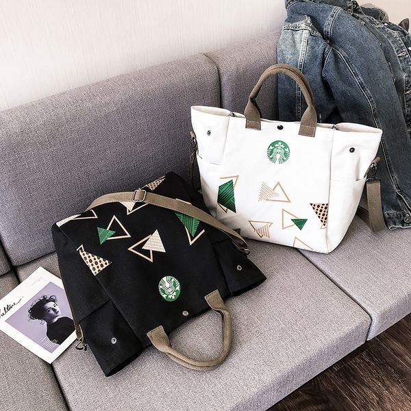 

new fashion starbucks women handbag brand canvas shopping bag shoulder bag 4 colors wholesale