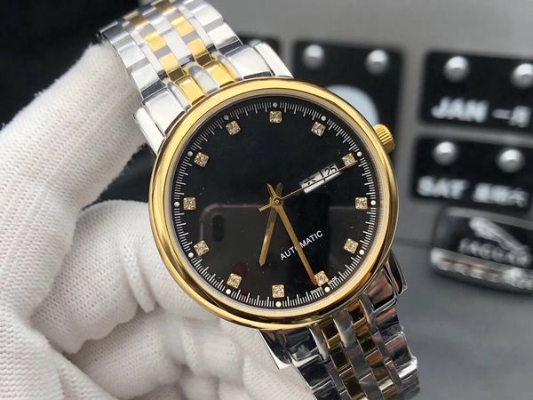 

супер montre люксусный полностью автоматические механические часы мужские часы с бриллиантами складная застежка 316l тонкой стальной ремешок, Slivery;brown