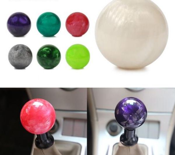 

universal acrylic cloud marble car gear shift knob aluminum manual gear stick shift shifter lever knob round ball fit for