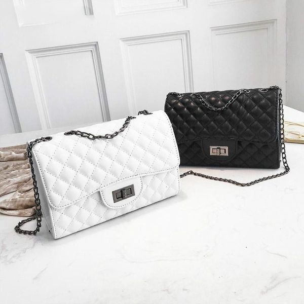 

Casual Women Simple Satchel Shoulder Handbags Lattice Print Leather Chain Crossbody Messenger Bag Sac A Dos bolsas feminina