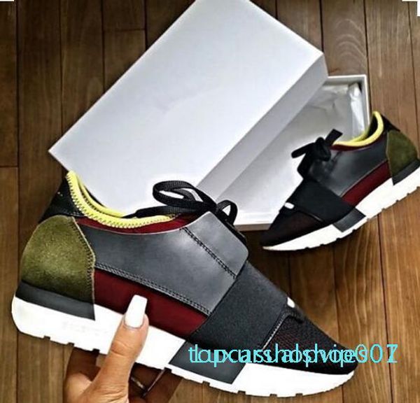 

new arrival casual shoe mans woman sneaker fashion mesh leather red white designer shoes scarpe di lusso runner shoe us 5-12 t07, Black