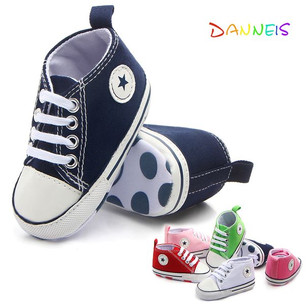 

classic canvas anti-slip newborn baby shoes toddler boys sneakers girls first walkers infant soft sole moccasins