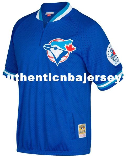 

joe carter toronto #29 mitchell & ness retro 1991 warm-up jacket, Black;blue