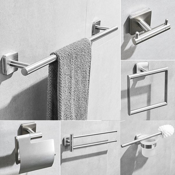 

матовый никель комплект оборудования для ванной комнаты 304 нержавеющая сталь вешалка для полотенец полка настенный крючок держатель туалетн