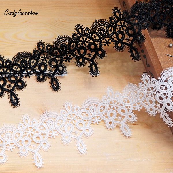 

3yards black white polyester embroidered fabric lace trim ribbon handmade diy sewing supplies craft for costume decoration trims, Pink;blue