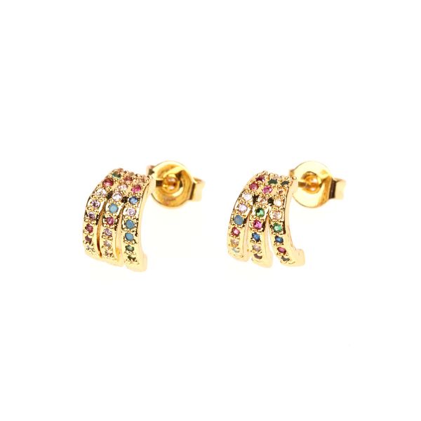 

europe and america new style ear stud women's micro pave cai gao shi fashion ear stud fashion sister versatile earrings cross bo, Silver