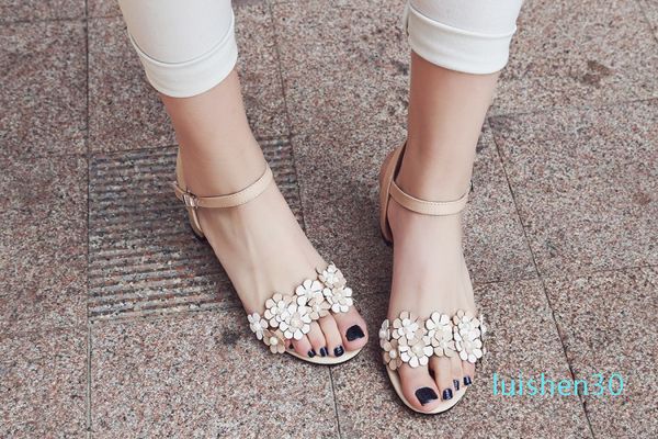 

oversized flower high heels sandals women shoes woman summer ladies l30, Black