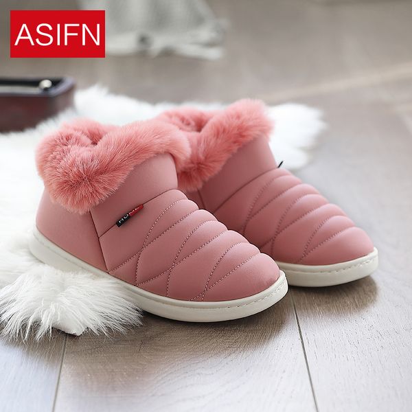 

asifn women new warm slippers non-slip with cotton shoes for men couples plush platform winter indoor cotton shoes wholesale, Black
