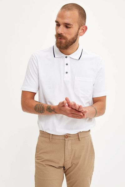 

defacto man fashion shirt casual fashion pure color short sleeve loose shirt new -l3755az19sm, White;black