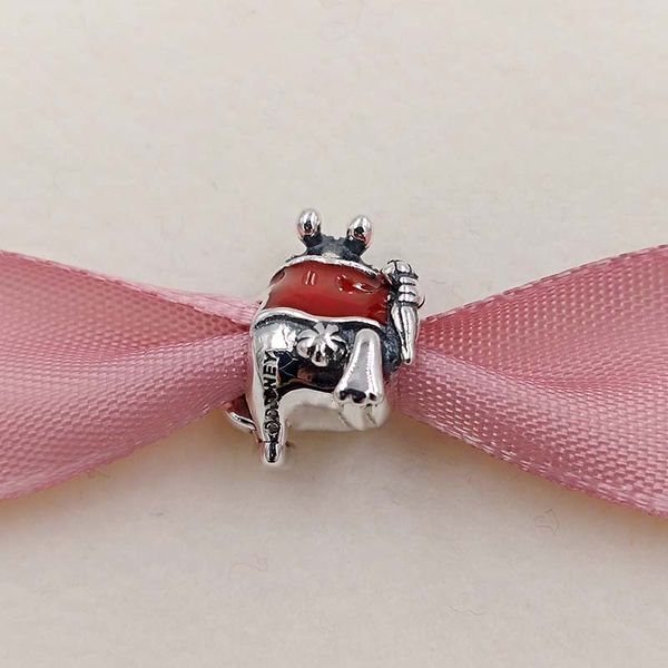 Andy Jewel Authentic 925 Sterling Silver Beads Whiet Rabbit Rosso Giallo Smalto Adatto Braccialetti Gioielli Stile Pandora Europeo Collana 791898ENMX