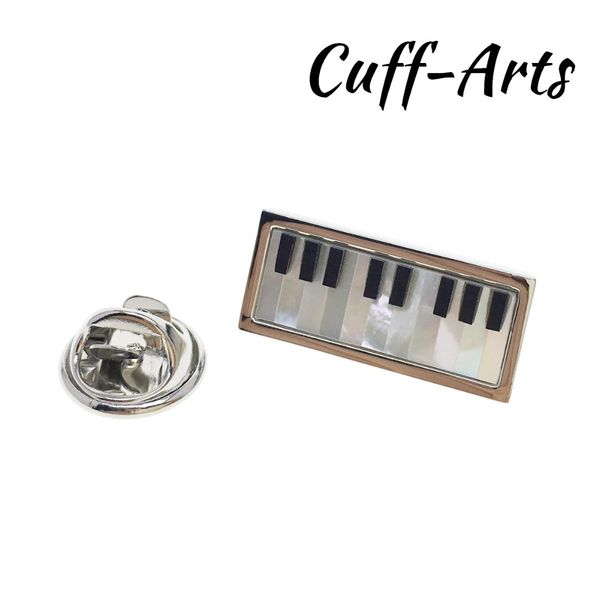 

lapel pin for men pins and brooches mother of pearl piano keyboard badge brooch jewelry with gift box by cuffarts p10150, Gray
