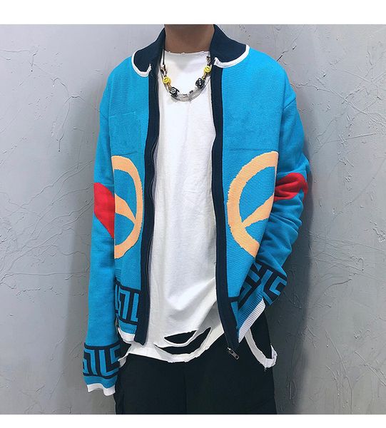 

19fw baseball collar letter logo coat fashion oversize long sleeve sweater women men's designer sweater, White;black