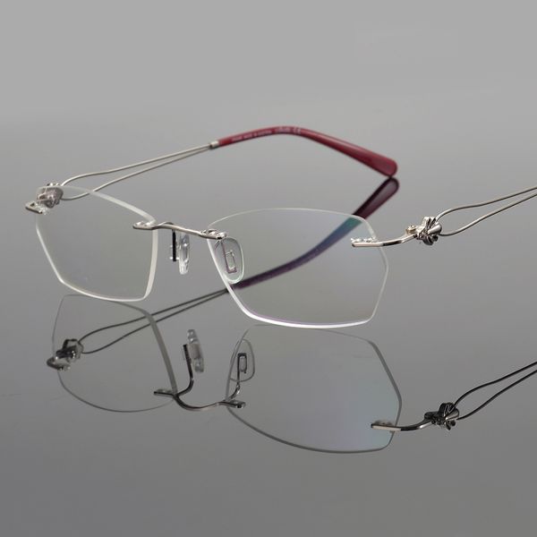 

rimless glasses frame women eyeglasses myopia spectacle frames goggle brand computer prescription eye glasses frames for women, Black
