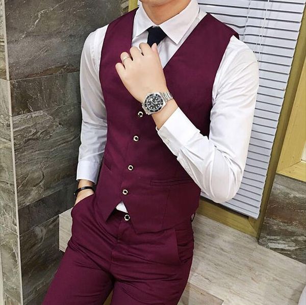 

лучшие качества жилет мужчины новый slim fit сплошной цвет бизнес платье костюм жилет рукавов повседневный свадебные tuxedo жилет мужской, Black;white