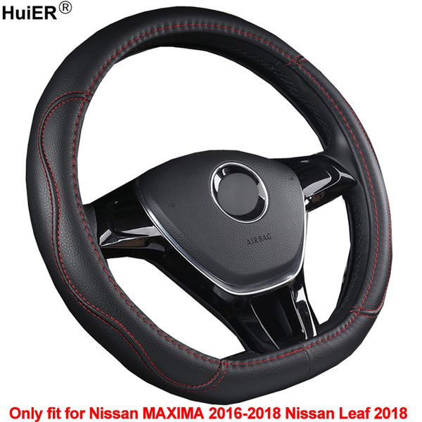 

huier d shape car steering wheel cover pu leather for maxima 2016 2017 2018 leaf 2018 car styling auto protector