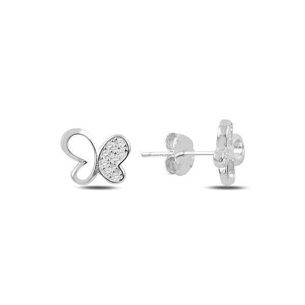 

armagano zircon butterfly earrings, Silver