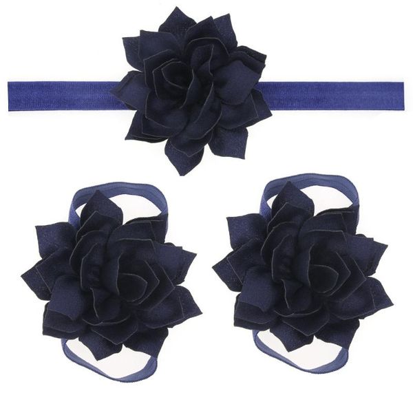 

10pcs/lot lotus satin flower headband baby foot flower headband wristband hair bands 13colors u pick, Slivery;white