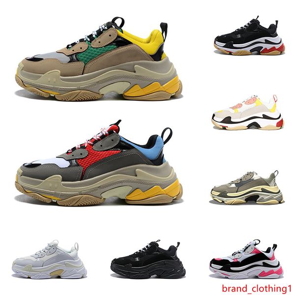 

2020 triple s fashion luxury designer shoes for men women bred black white green mens trainer platform sports sneakers size 36-45