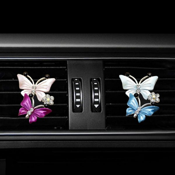 

car perfume decoration fragrance natural smell air freshener auto accessories butterfly air conditioner outlet clip car styling