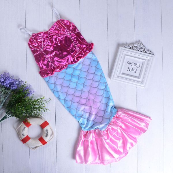 

mermaid tail halloween costume for kids princess baby girl children child the little mermaid ariel party birthday dress new year, Black;red