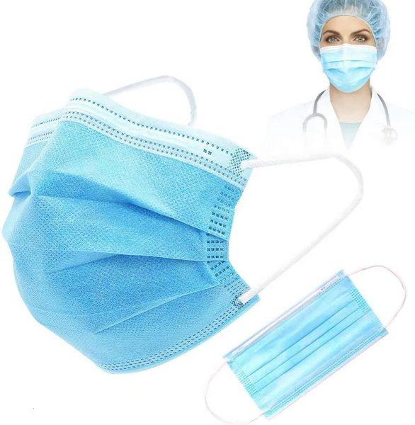 

dhl ship 50 1pcs set in stock blue woven face3 layers earloop dust masks face mask for gift mxny