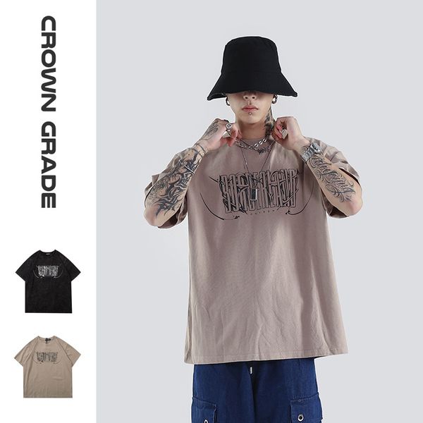 

brand fashion luxury designer mens национальных мод crowngrade fried цветок старого роза печать mens с короткими рукавами футболка сыпучего, White;black