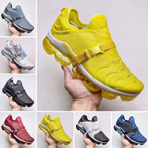 

new arrival yellow blue mens vmax plus paris cushion running shoes tn plus 2.0 strap that wraps around mens designer sneakers 40-45