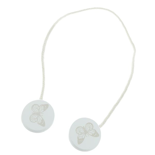 

1 piece round white print magnetic curtain tiebacks buckle clip holdback