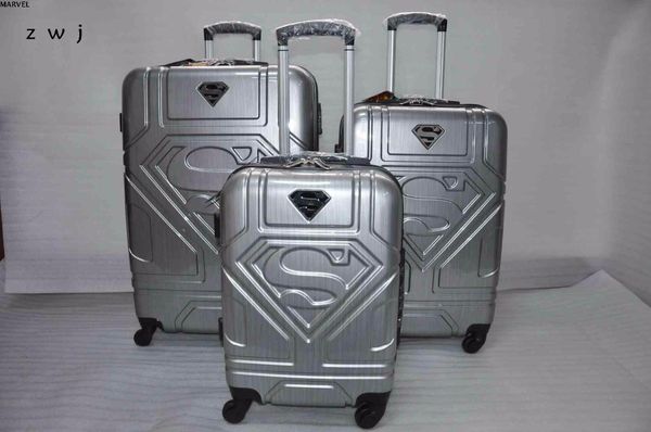 

cool luggage hero pattern trolley 4 wheels travel rolling luggage boarding suitcase for unisex