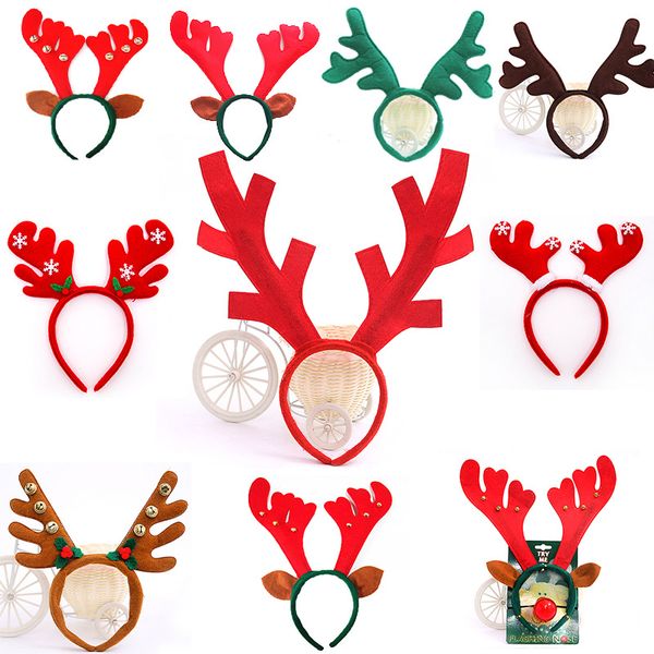 Christmas Reindeer Antler Hairband Bell Deer Horn Headbands Ear