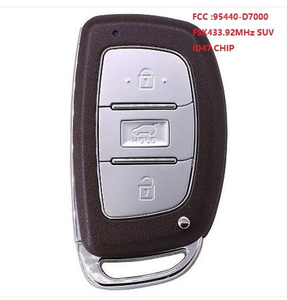 

keyecu replacement smart remote car key fob 433.92mhz id47 for tucson 2019 pn 95440-d7000
