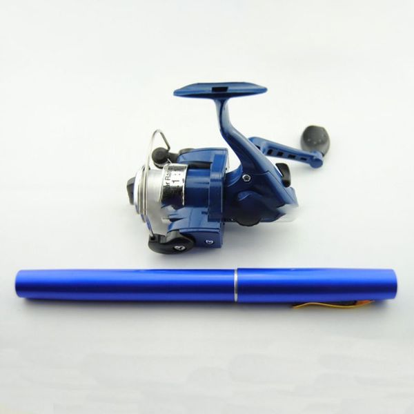 

1m pen fishing rod reel line combo set pen shape super short telescopic pole mini spinning wheel wire kit telescopic fishing rod