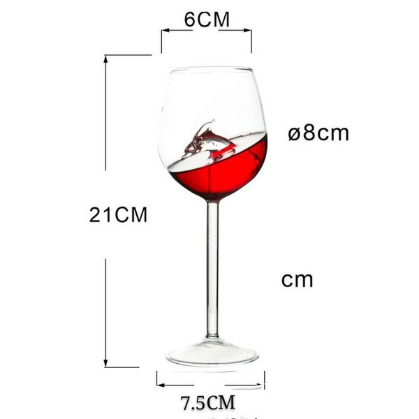 

300ml dolphin wine glass red wine goblet wine cocktail glasses glass for party other bar products