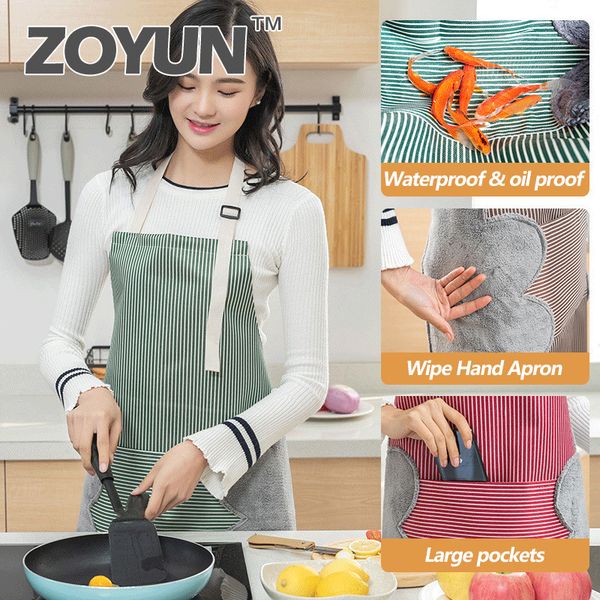 

household waterproof and oil-proof apron kitchen fashion apron men and women chef restaurant cooking bib with hand towel